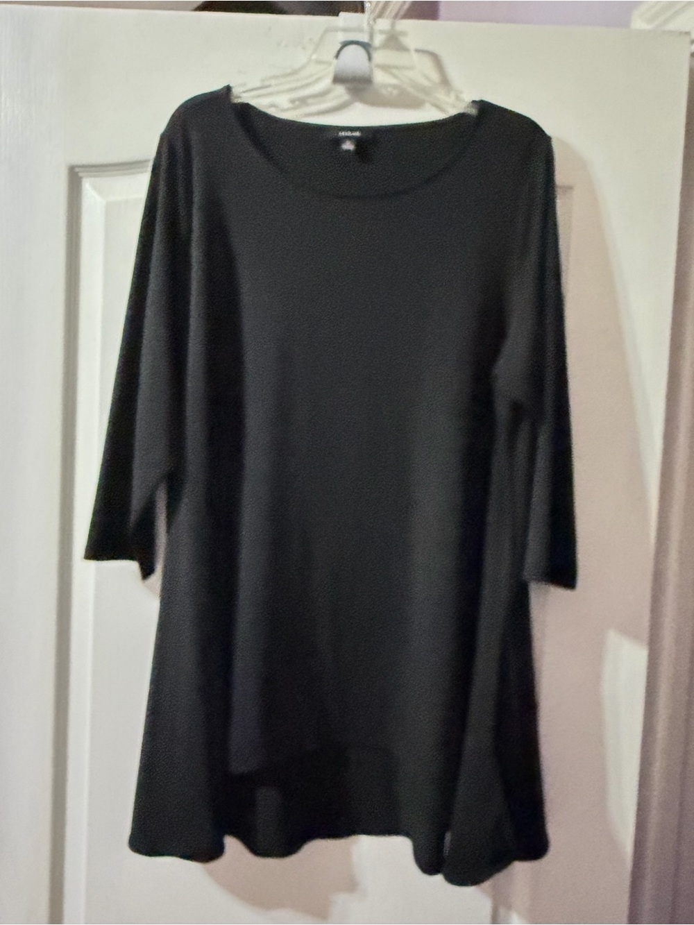 Alfani Black A-Line Scoop Neck Tunic 1X   3/4 sleeves